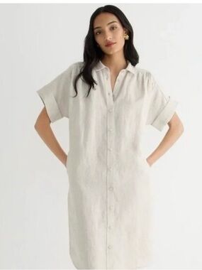 J.Crew Baird McNutt Irish Linen Shirtdress — Natural Beige